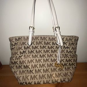 Michael Kors tan tote, canvas leather